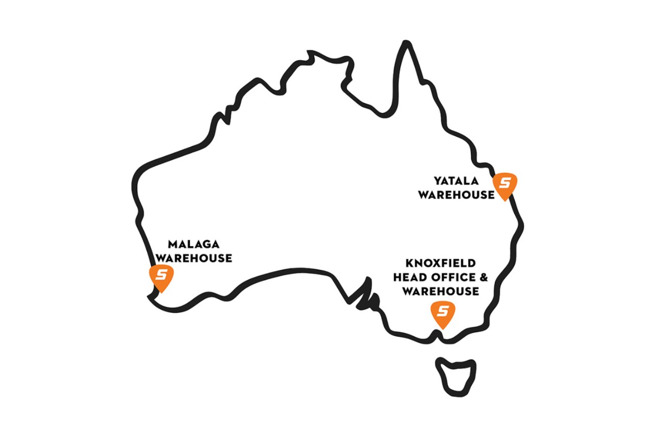 Australia map with STIHL warehouse locations