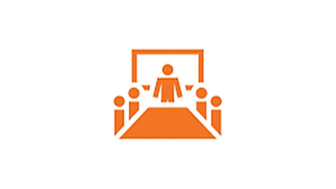Orange symbol of a meeting room