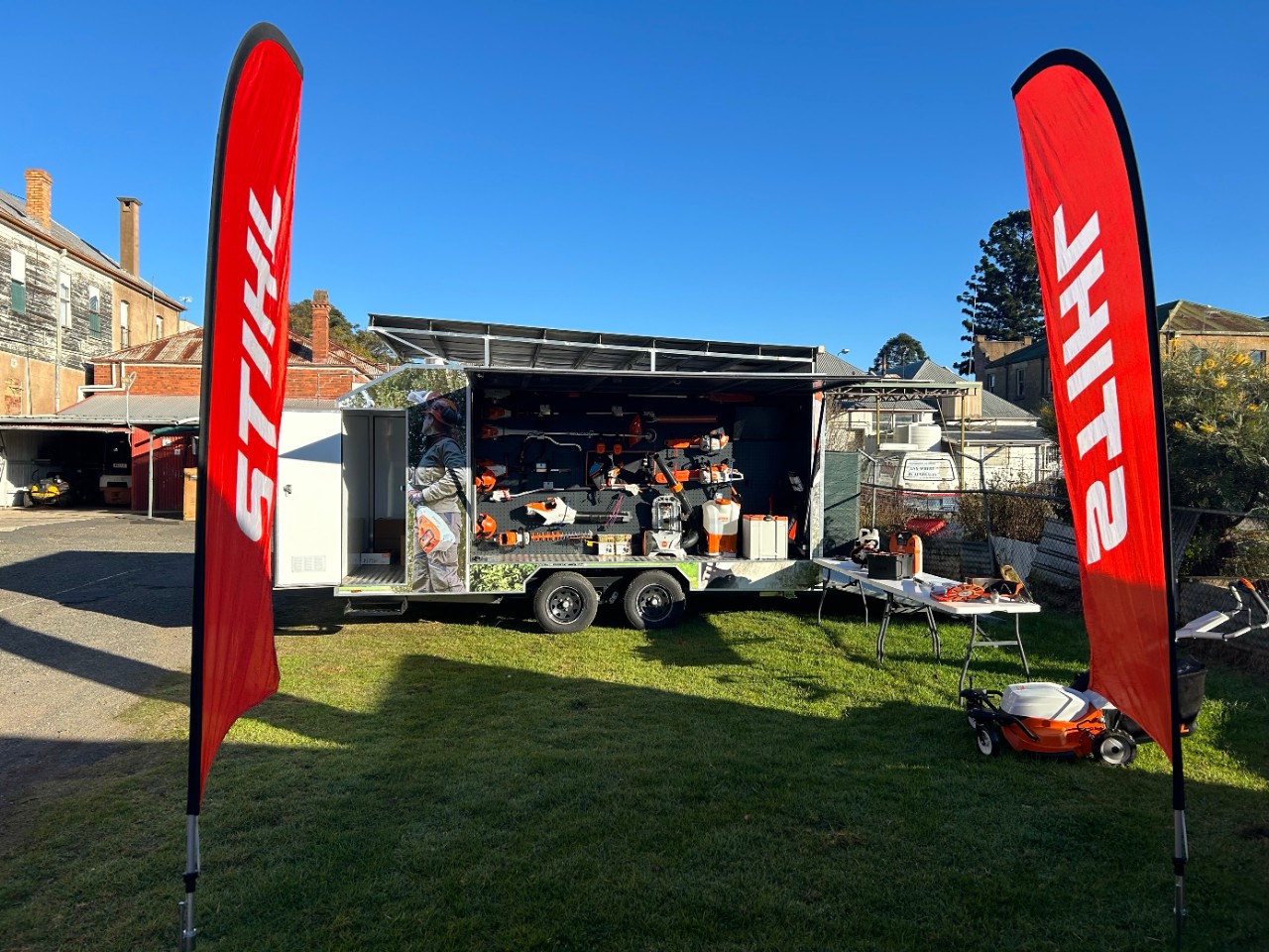 STIHL Commercial Showcase trailer with banners