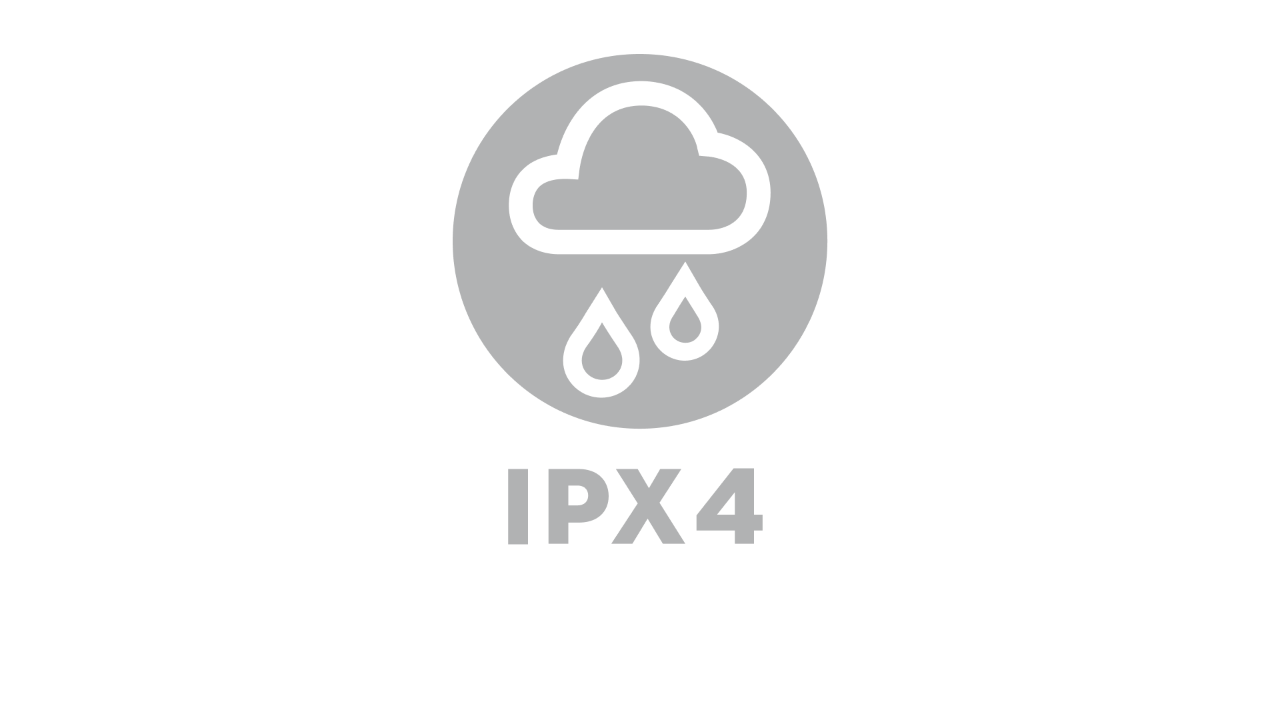 Icon showing a rain cloud, with “IPX4” underneath