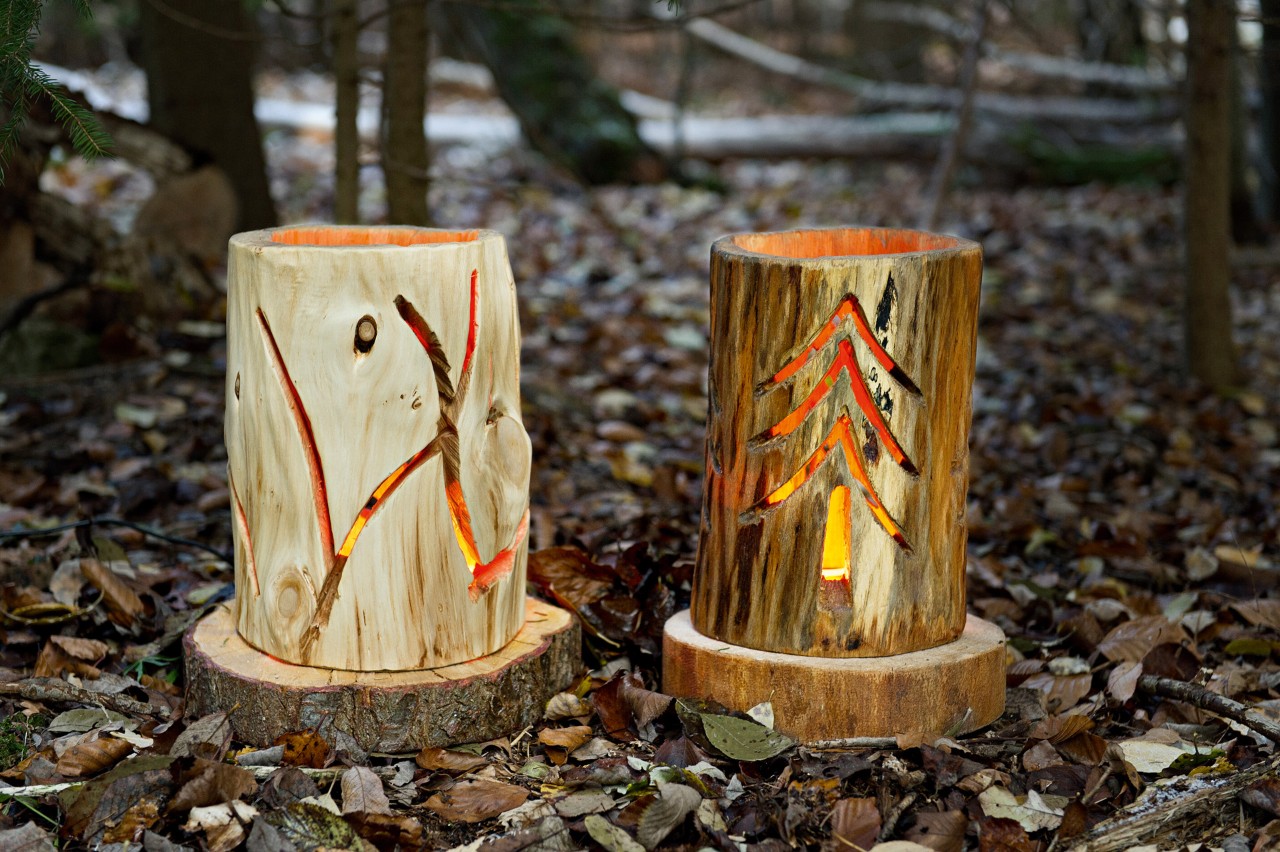 Make your own bright wooden lantern with patterns