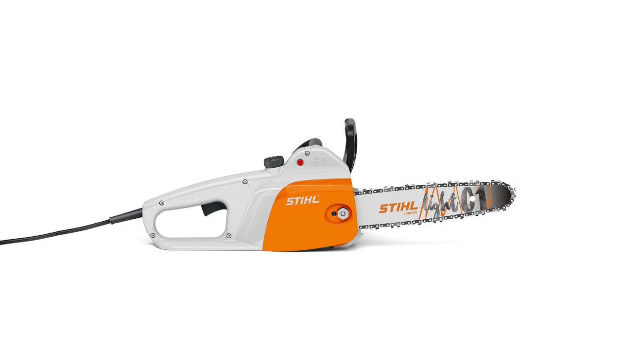 Product image: STIHL MSE 141 electric chainsaw for grounds maintenance in small gardens and simple manual work.
