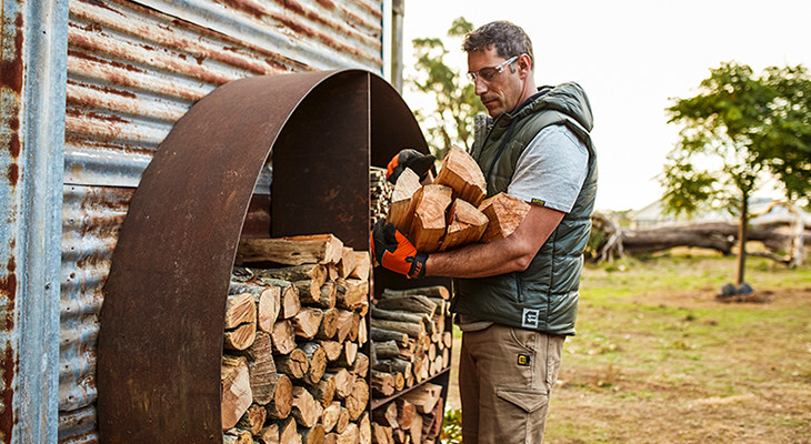 Stack your cut pieces of firewood to let the wood dry properly