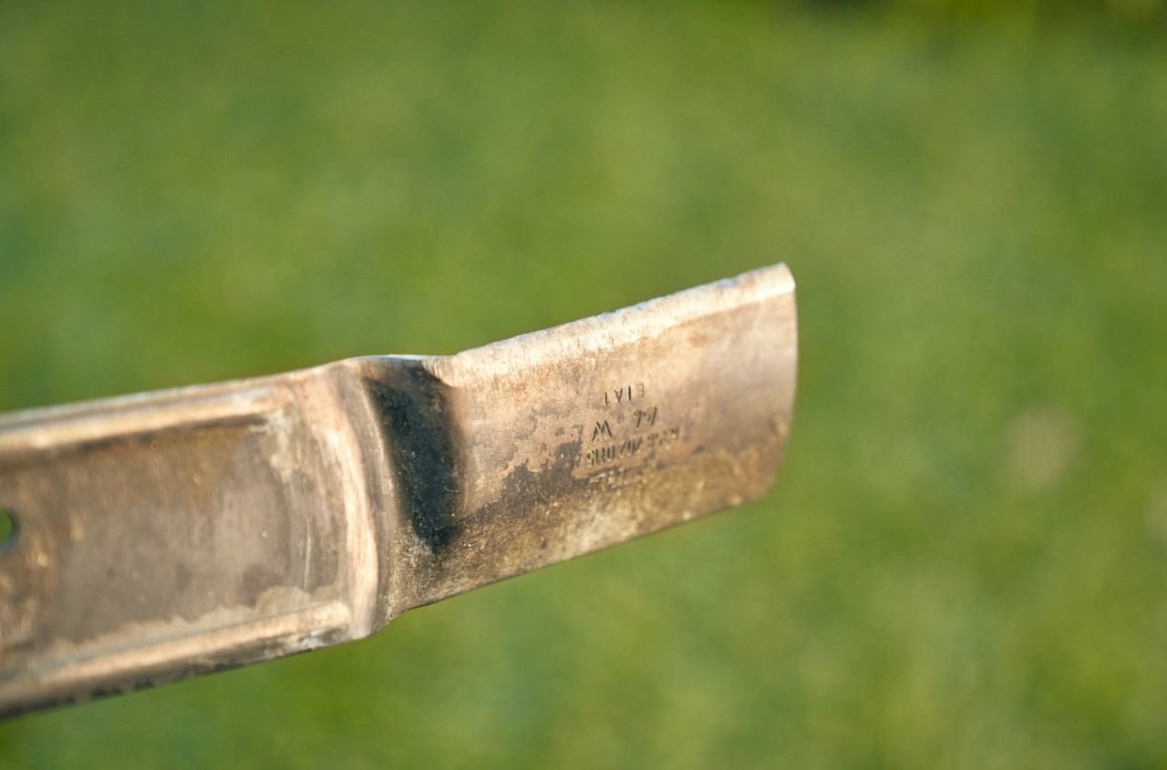 Dull lawn mower blade
